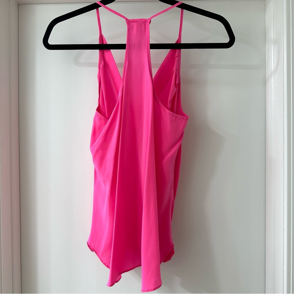 Amanda Uprichard Hot Pink Silk Strappy Camisole Racerback Blouse, Size S - Picture 7 of 7